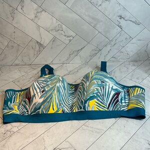 NWT NWOT Cacique Lane Bryant Womans Bra Tropical Print Cotton NO WIRE SIZE 50D